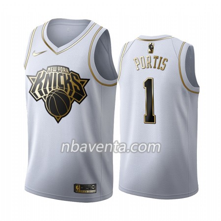 Camiseta Hombre New York Knicks Bobby Portis 1 2019-20 Nike Blanco Golden Edition Swingman Camiseta Hombre New York Knicks Bobby Portis 1 2019-20 Nike Blanco Golden Edition Swingman